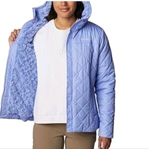 Columbia Copper Crest Hooded Serenity Purple Faux Fur Lined Ski Jacket Plus 2X